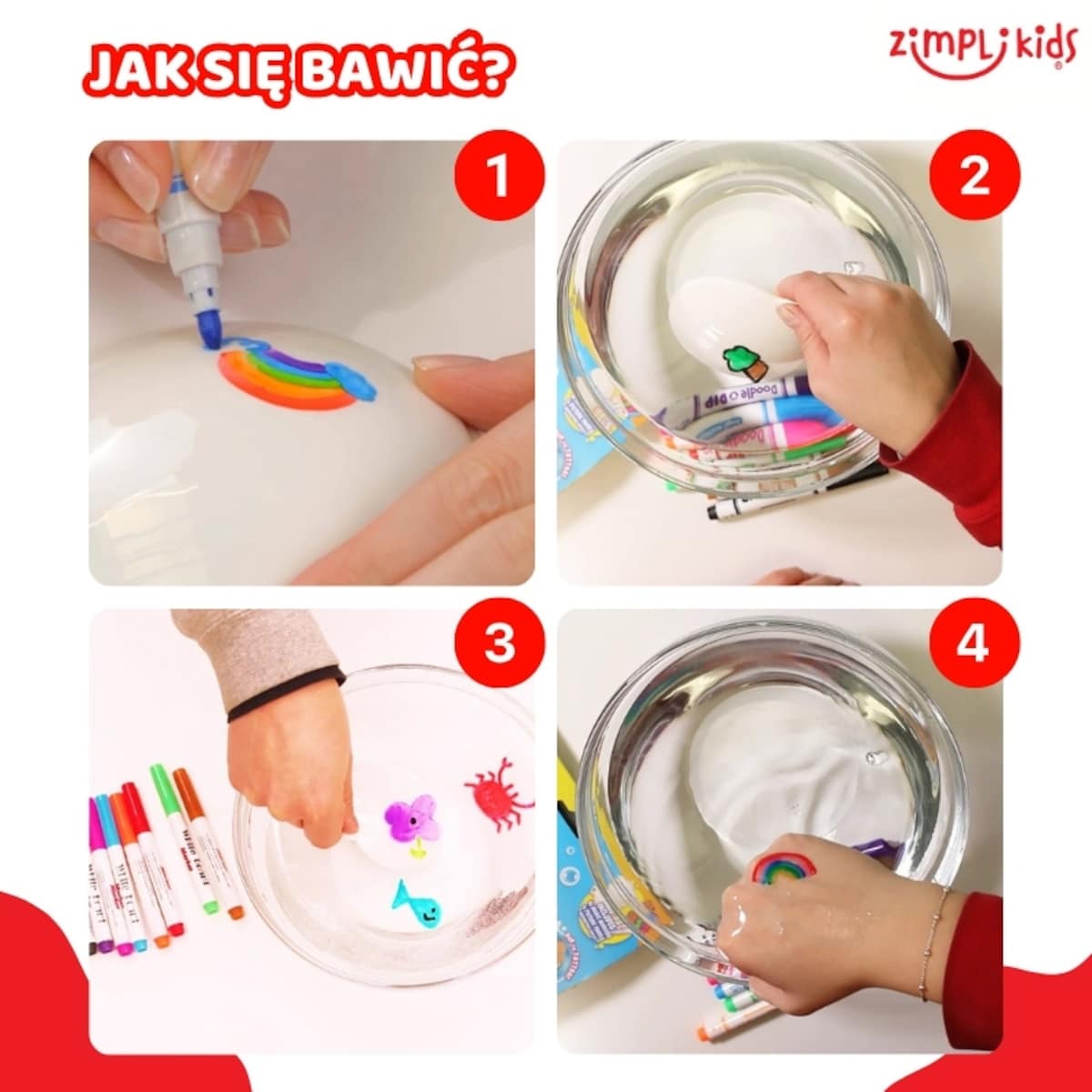 Zestaw do robienia tatuaży specjalnymi flamastrami w wodzie – studio zmywalnych tatuaży dla dzieci 6+ Zimpli Kids