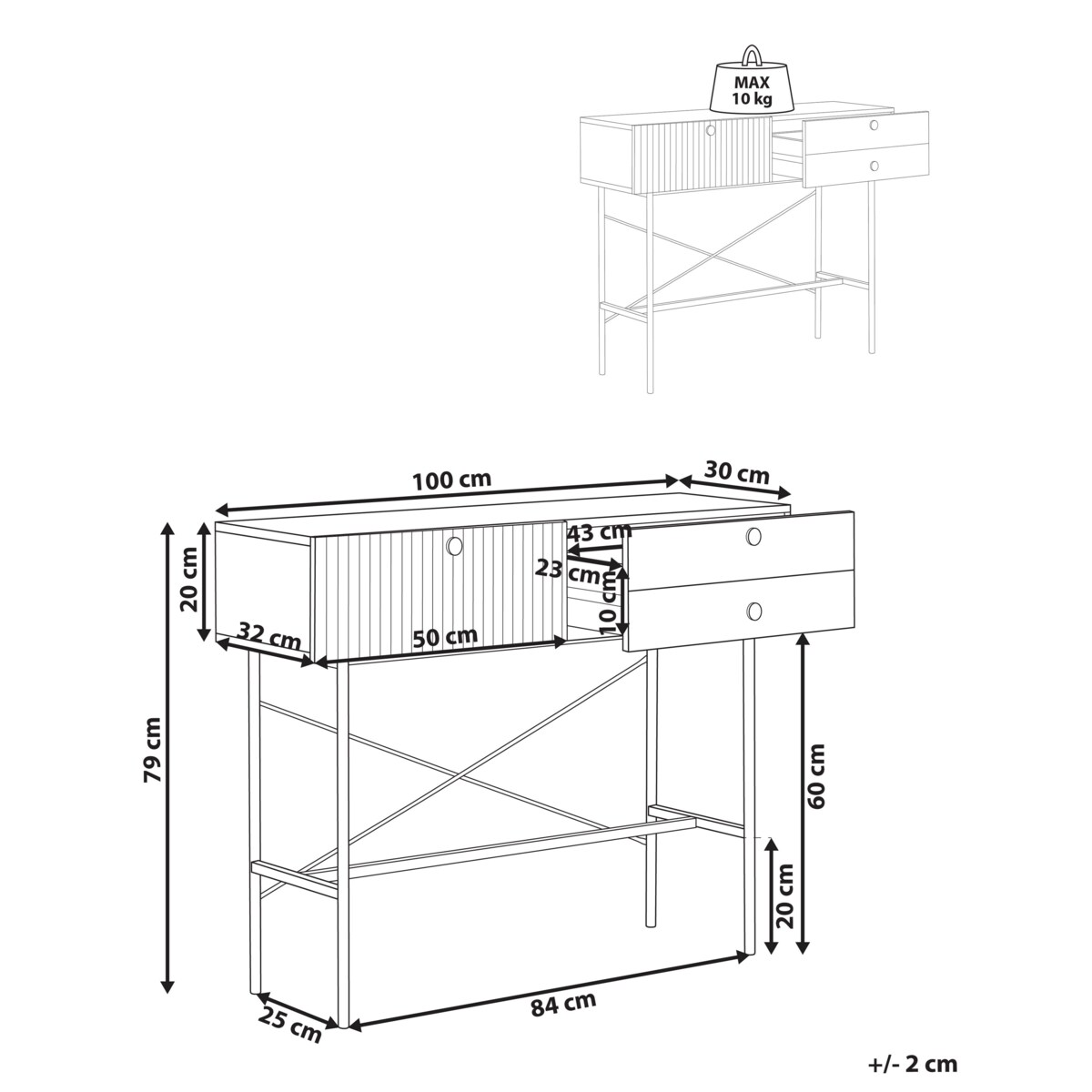 Konsola czarna COVENTRY