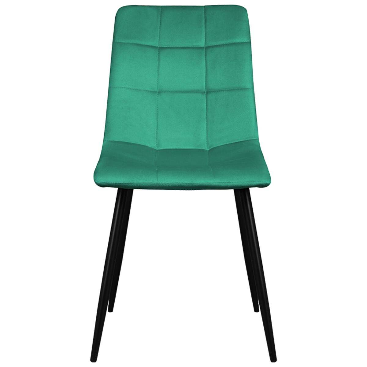 Krzesło tapicerowane welurowe pikowane zielone do salonu jadalni