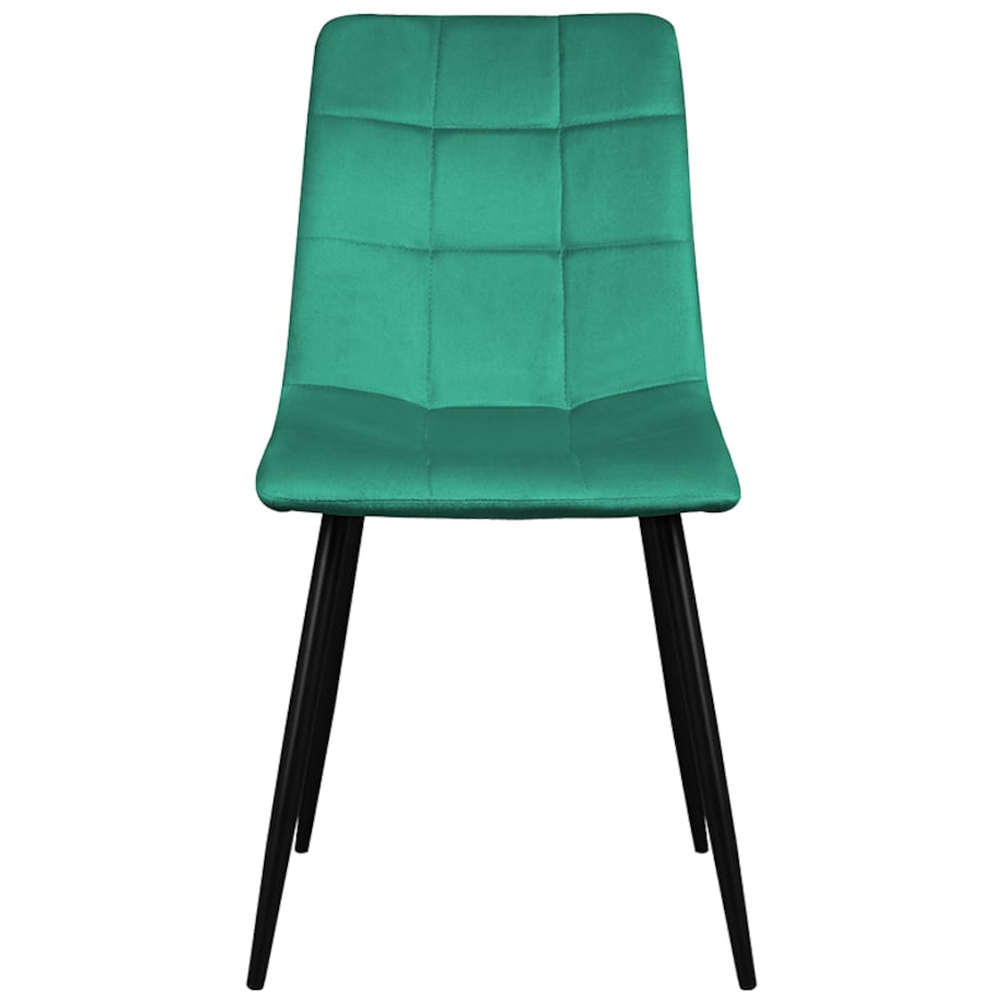 Krzesło tapicerowane welurowe pikowane zielone do salonu jadalni
