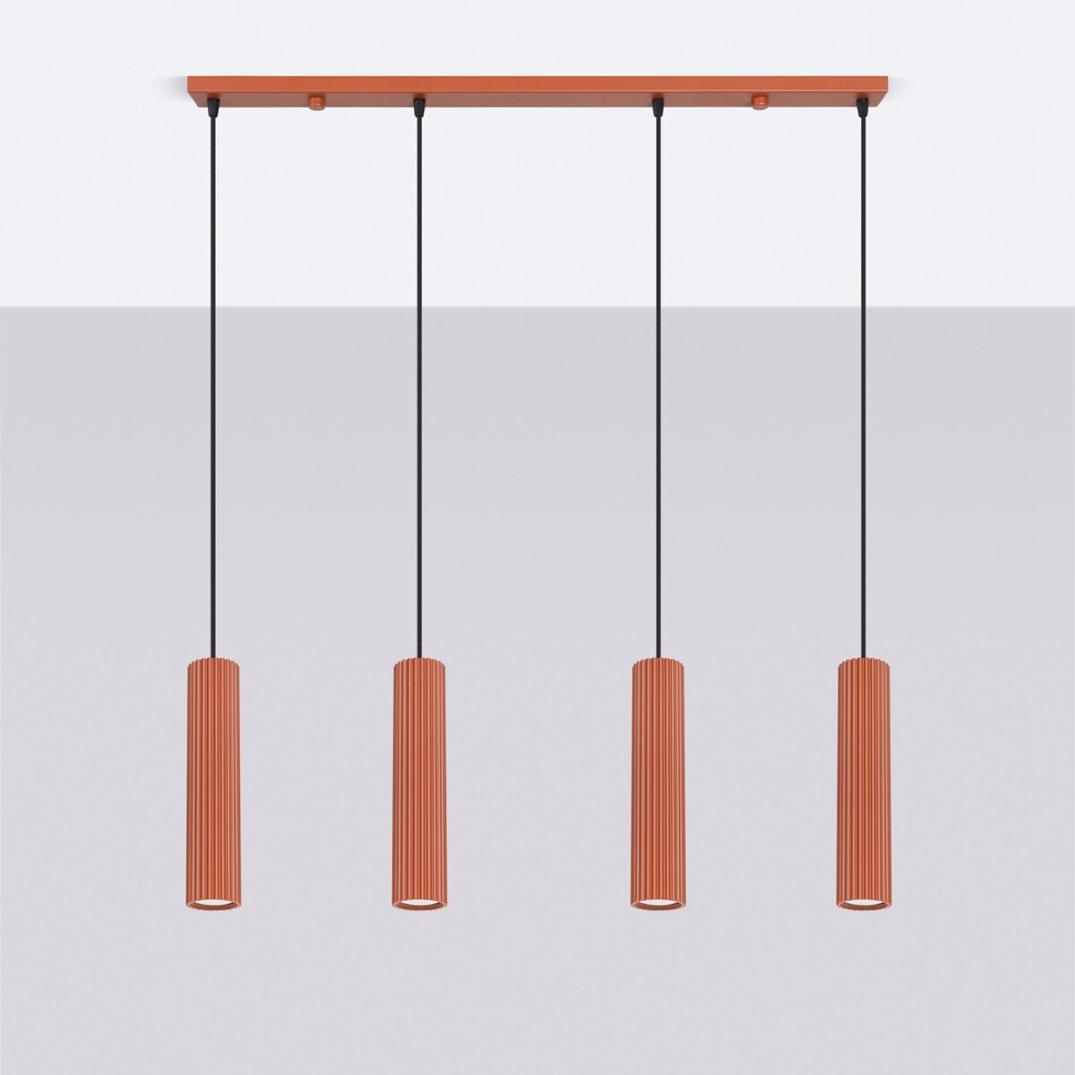 Lampa wisząca KARBON 4L ochra czerwona