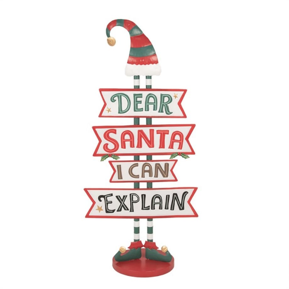 Znak drogowy - dekoracja świąteczna Dear Santa 106 cm