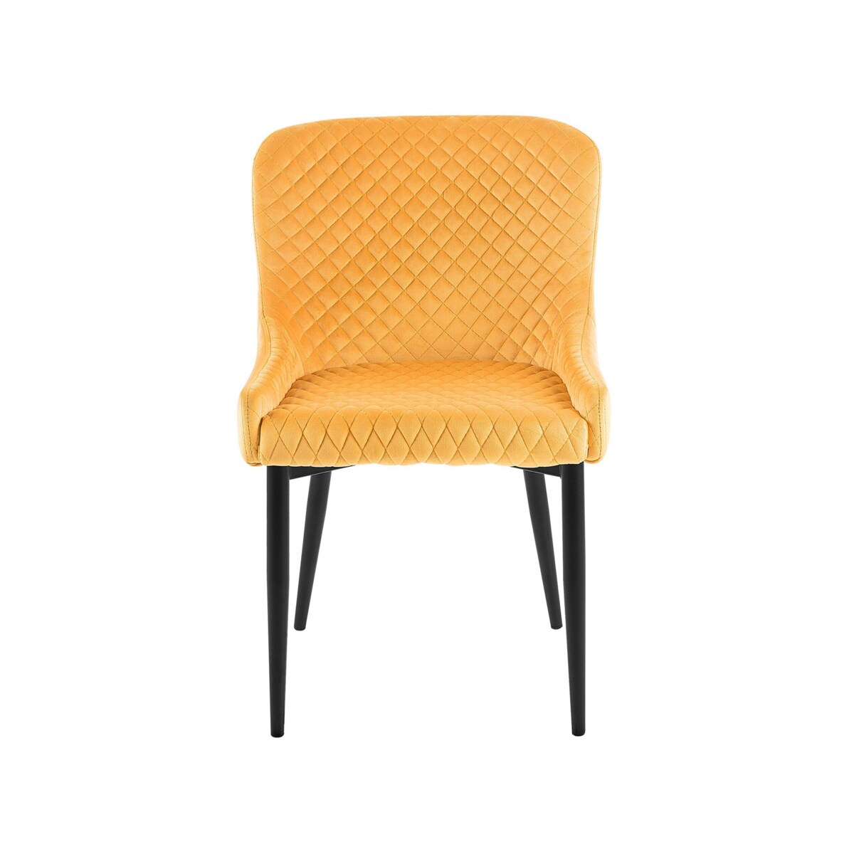 Zestaw 2 krzeseł do jadalni welurowy żółty SOLANO