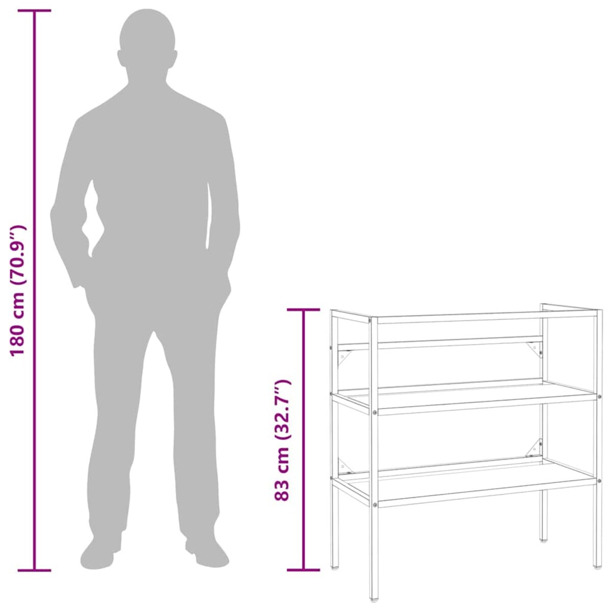 vidaXL Stelaż pod umywalkę, czarny, 79x38x83 cm, żelazny
