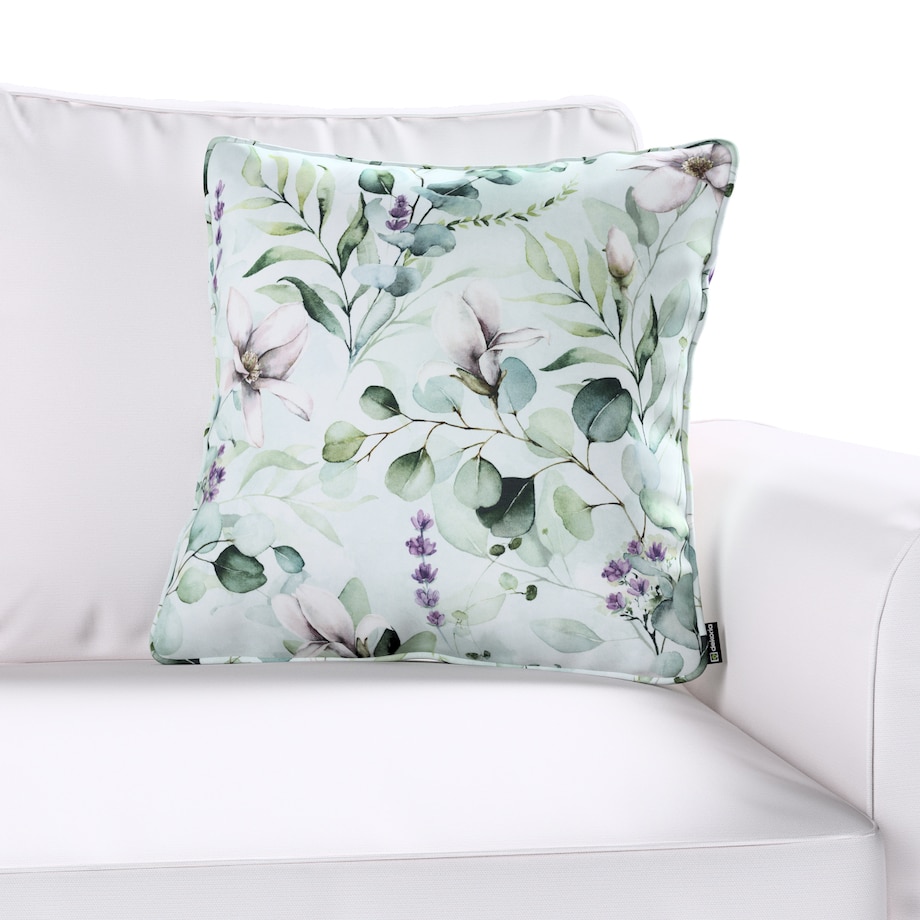 Poszewka Gabi na poduszkę 60x60 magnolie na miętowym tle