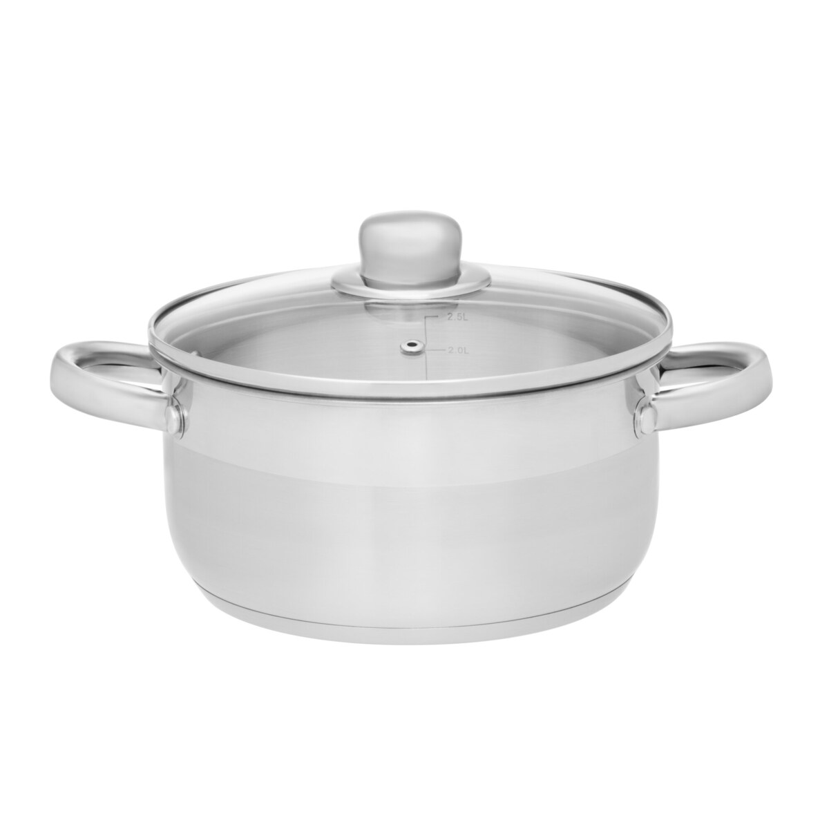 Stalowy garnek ze szklaną pokrywką, 3 l