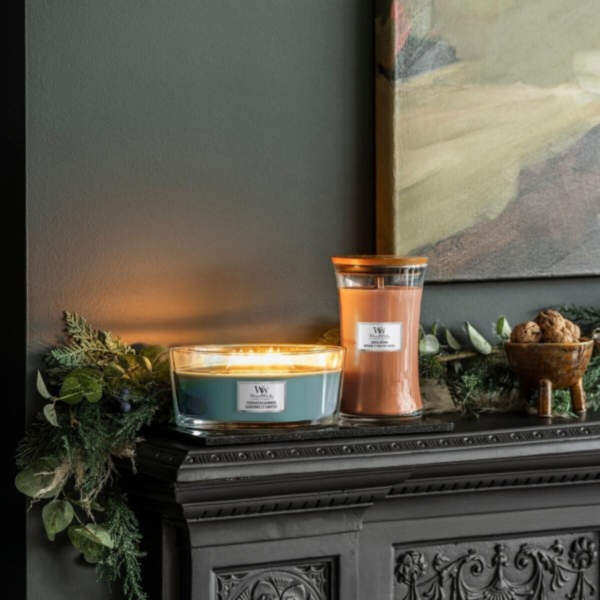 WoodWick świeca Elipsa EVERGREEN CASHMERE