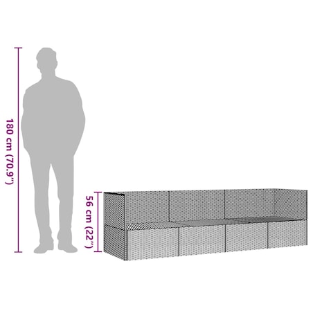 vidaXL Leżanka ogrodowa z poduszkami, czarna, polirattan