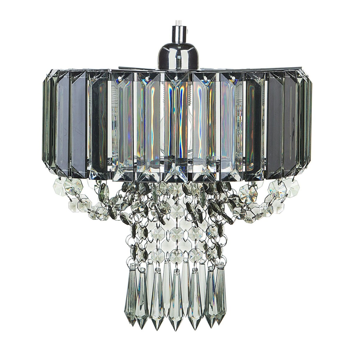 Żyrandol z akrylowymi kryształkami szary ADORN