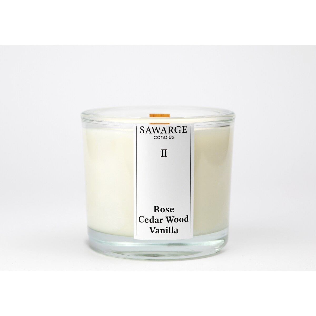 Świeca Zapachowa Sojowa No 2/ Drewniany Knot/40h/Wanilia Róża Drzewo Cedrowe 200g