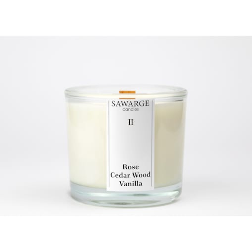Świeca Zapachowa Sojowa No 2/ Drewniany Knot/40h/Wanilia Róża Drzewo Cedrowe 200g
