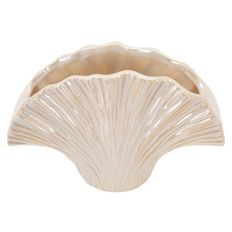 Doniczka ceramiczna PERLY, biała, 27x8x19 cm