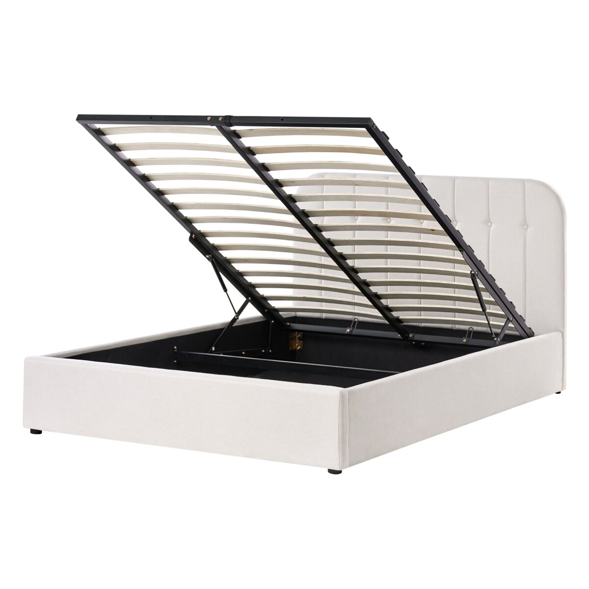 Łóżko z pojemnikiem CHALLANS 140 x 200 cm Złamana biel