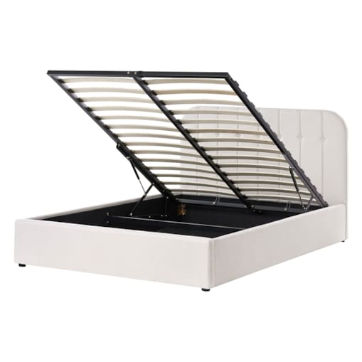 Łóżko z pojemnikiem CHALLANS 140 x 200 cm Złamana biel