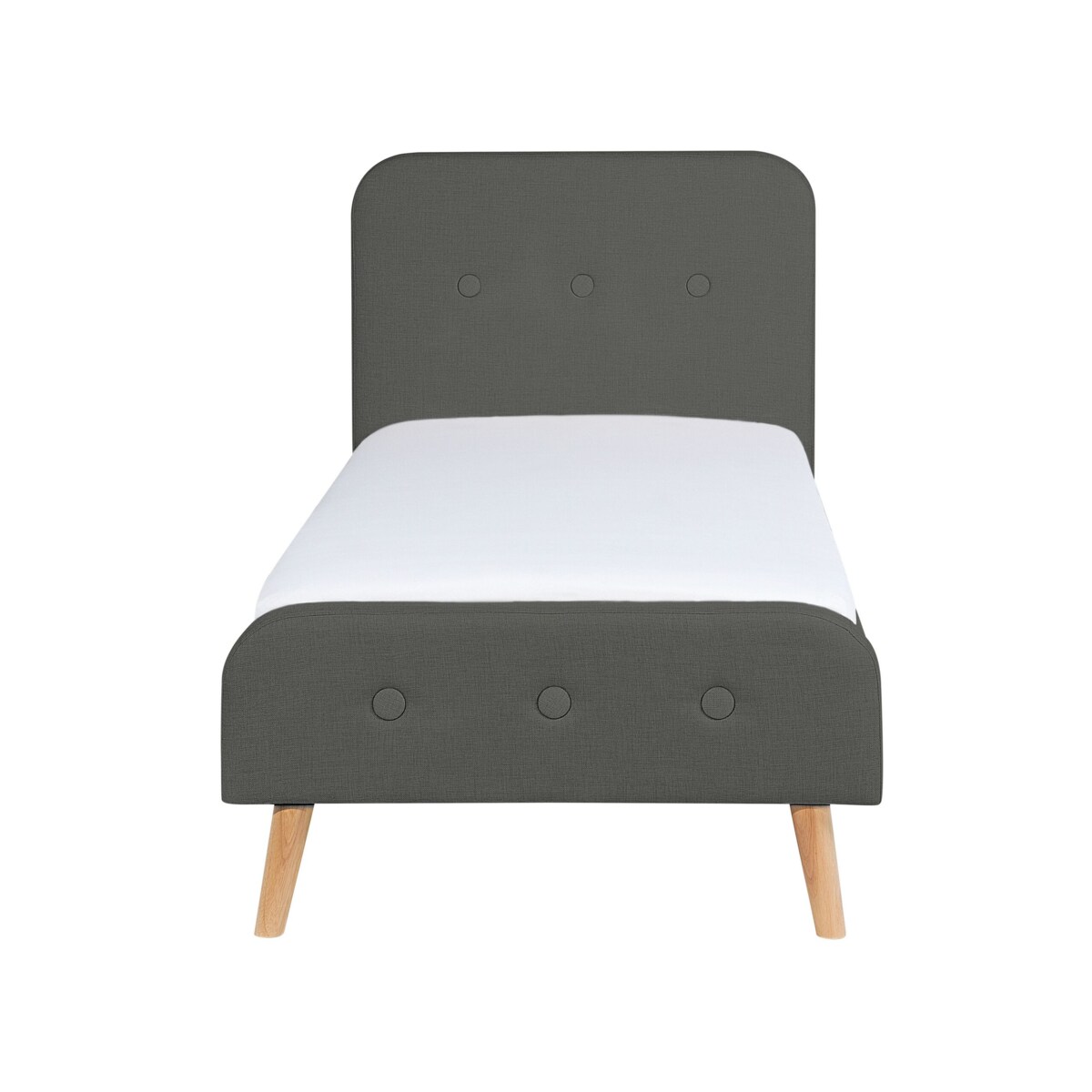 Łóżko tapicerowane 90 x 200 cm ciemnoszare RENNES