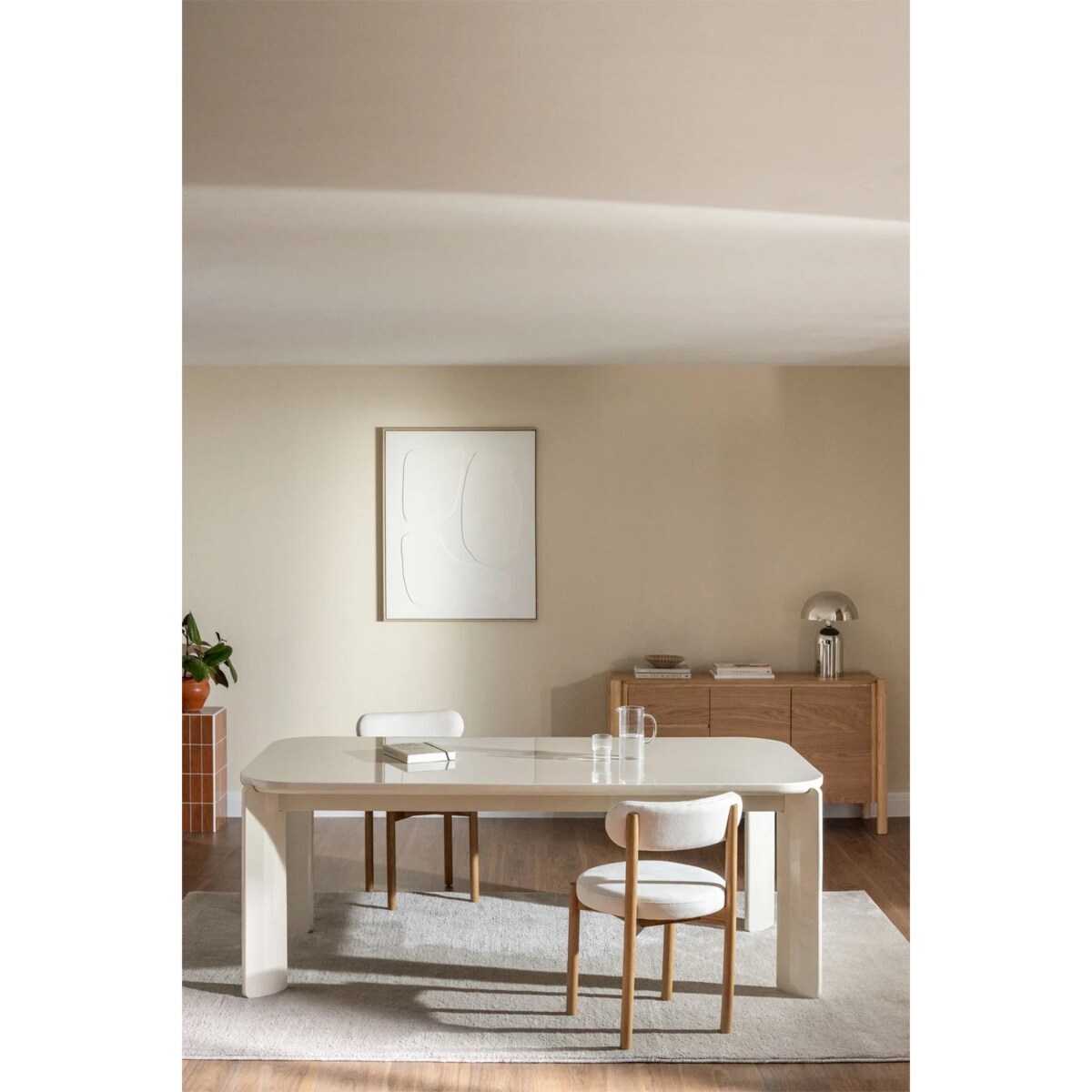 Prostokątny stół jadalniany 200x100 cm z MDF Genewa glossy kremowy