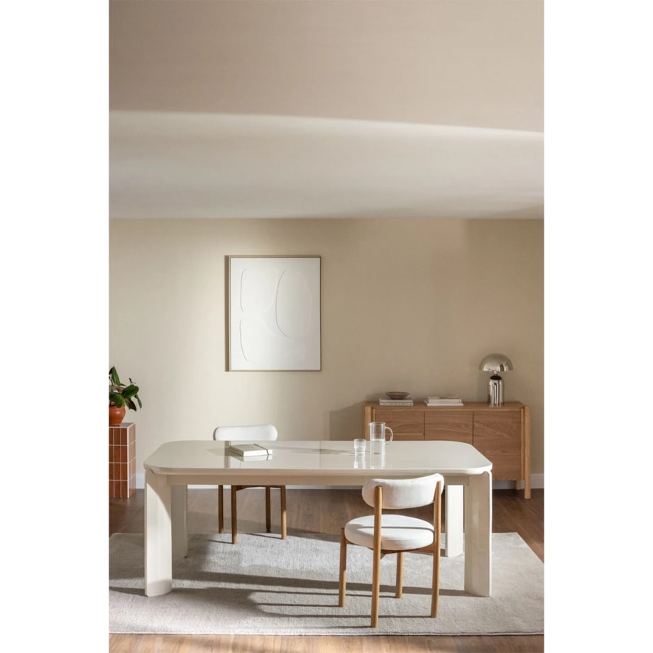 Prostokątny stół jadalniany 200x100 cm z MDF Genewa glossy kremowy