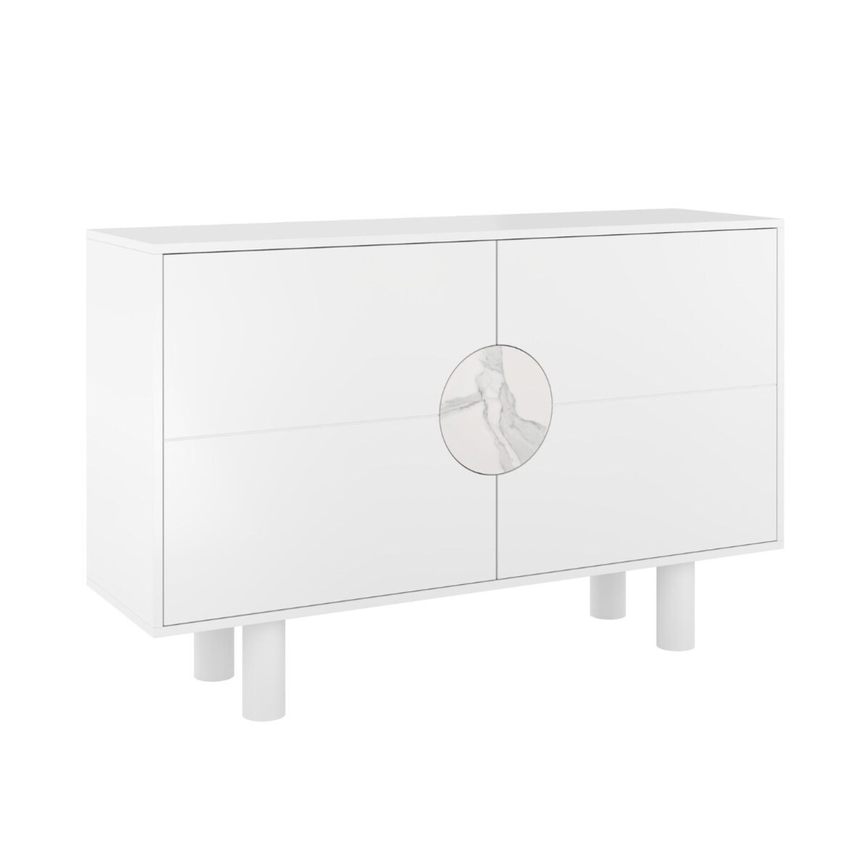 Nowoczesna komoda z marmurem Dancan ZOE 2D / kolor biały / szer. 140 cm