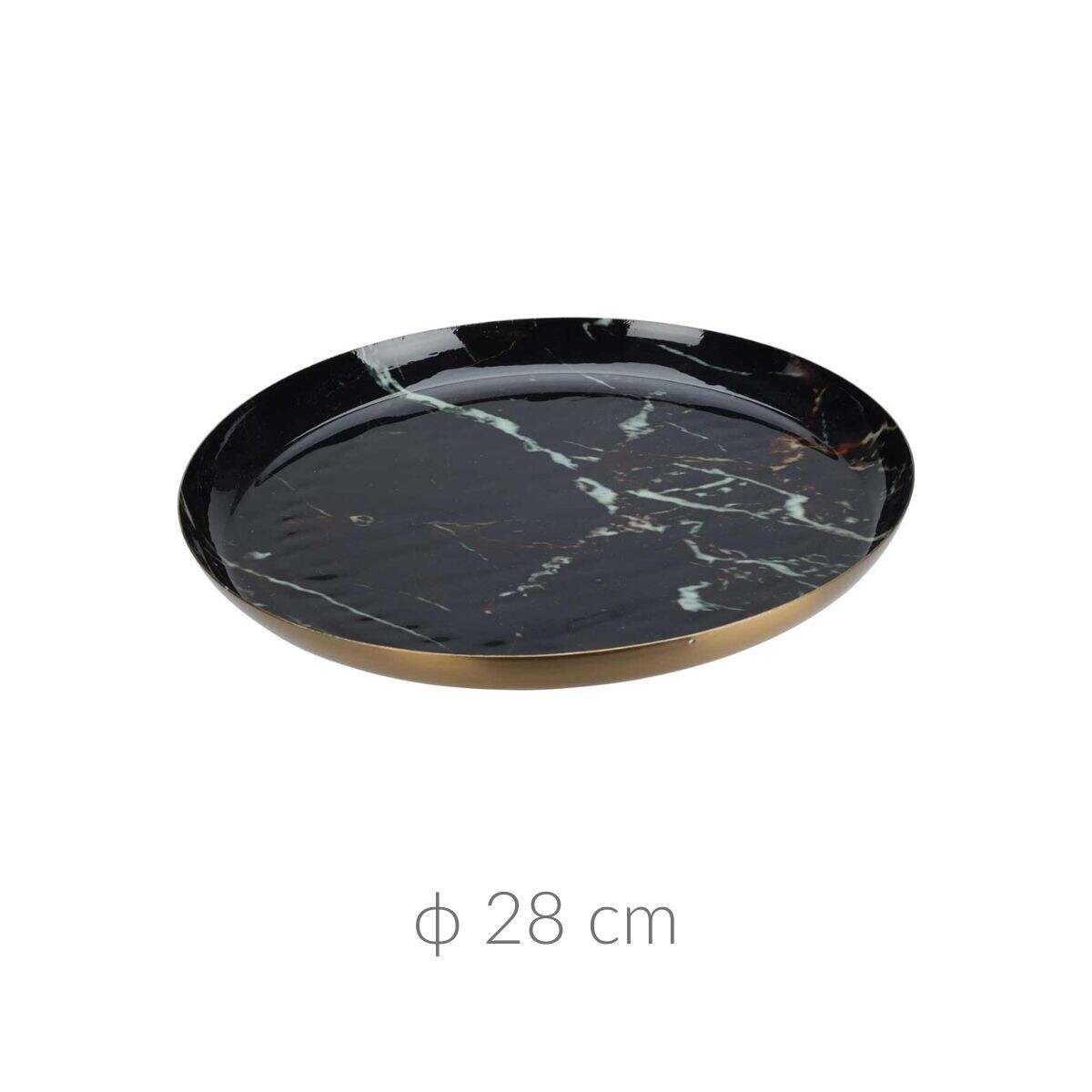 Talerz dekoracyjny, czarny marmur, 28 cm