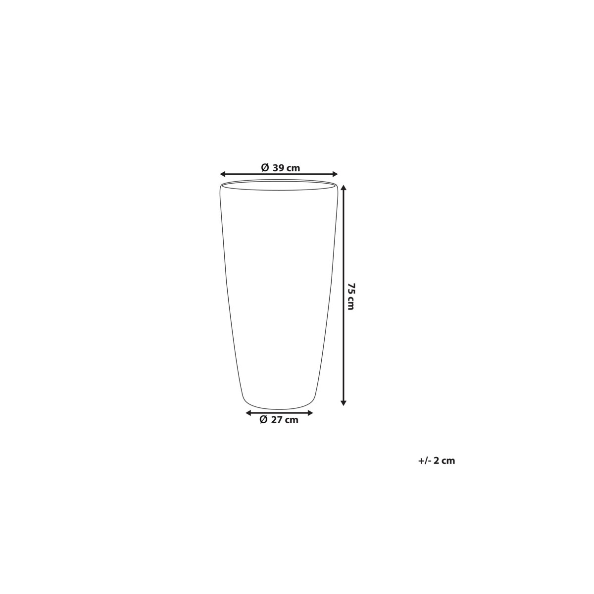 Doniczka okrągła 39 x 39 x 75 cm beżowa ABDERA