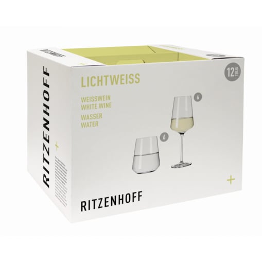 Zestaw 6 kieliszków do białego wina i 6 szklanek Lichtweiss