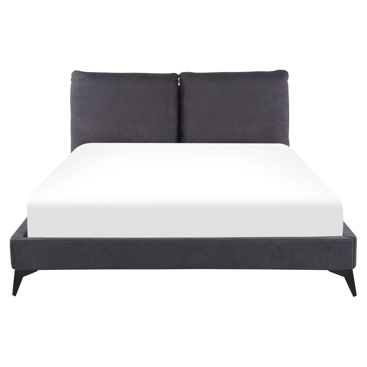 Łóżko welurowe 160 x 200 cm ciemnoszare MELLE