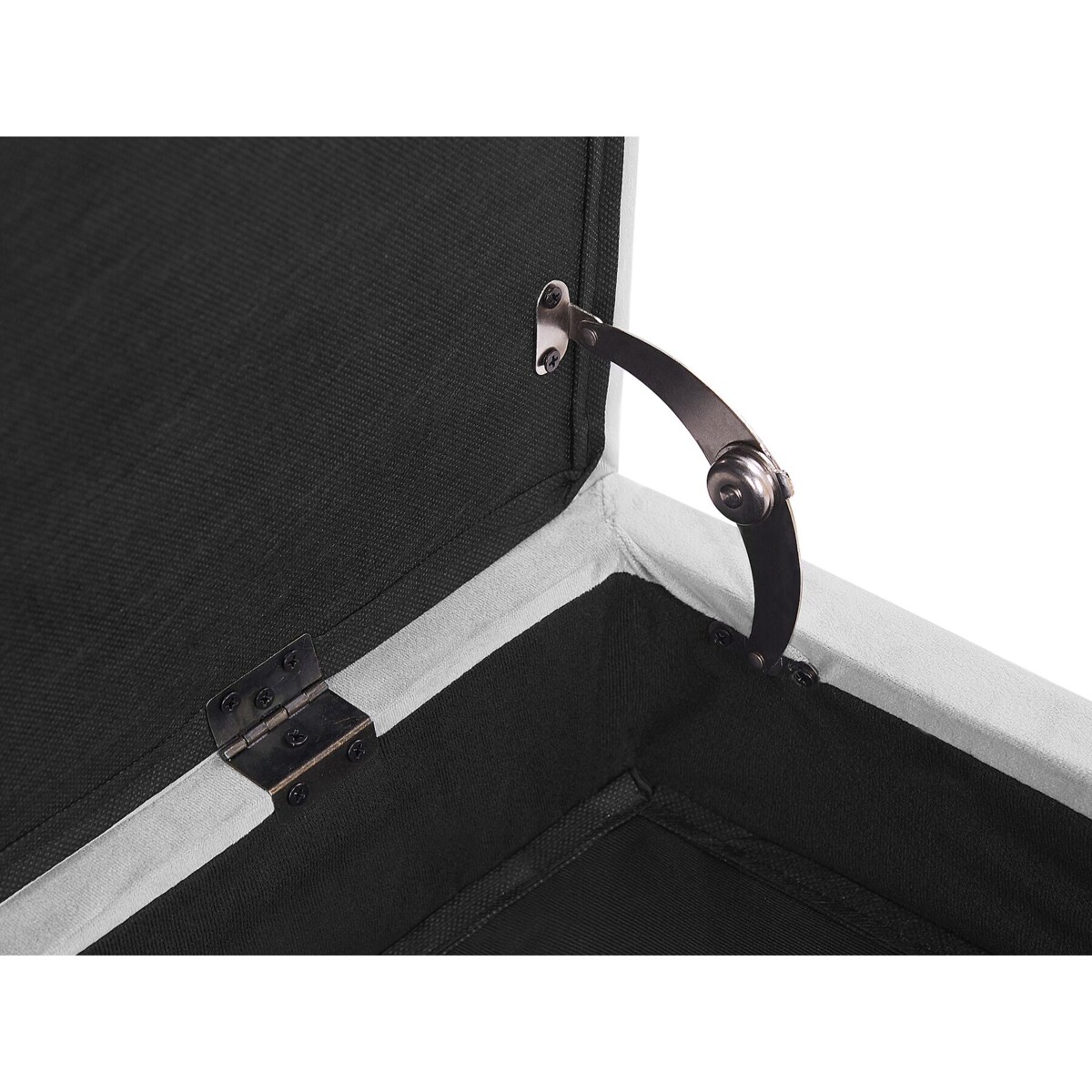 Szezlong welurowy ze schowkiem jasnoszary PESSAC