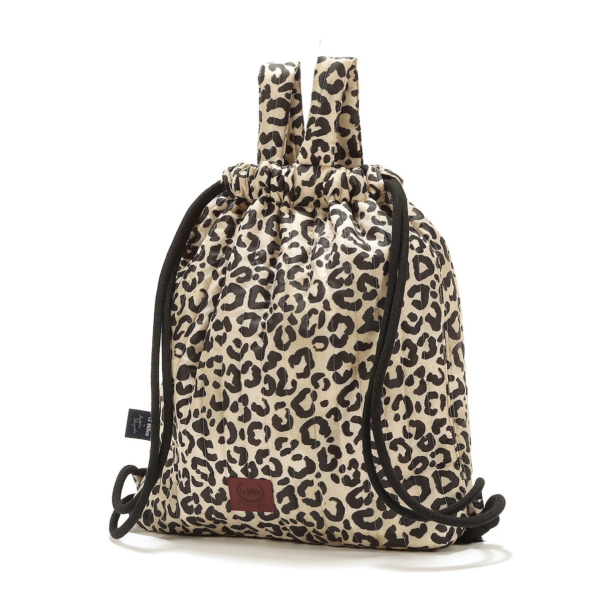 La Millou - Plecak do wózka ortalion pikowany LEAOPARD CREAM by Magdalena Lamparska
