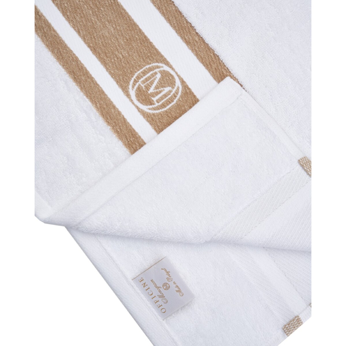 Ręcznik kąpielowy 70 x 140 cm (beżowy) Monogram Linea OFFICINE Monogram