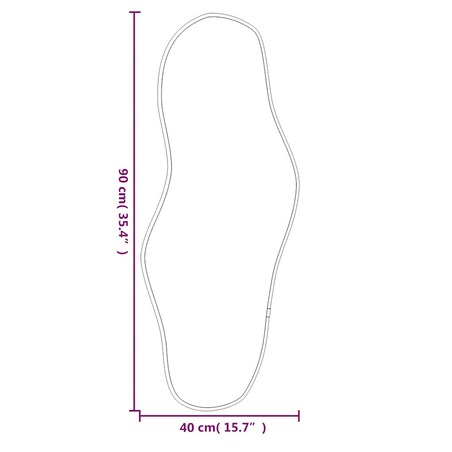 vidaXL Lustro ścienne, czarne, 90x40 cm