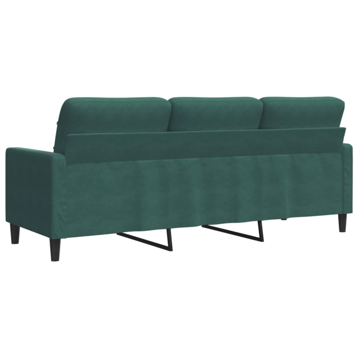 vidaXL Sofa 3-osobowa, ciemnozielony, 180 cm, obita aksamitem