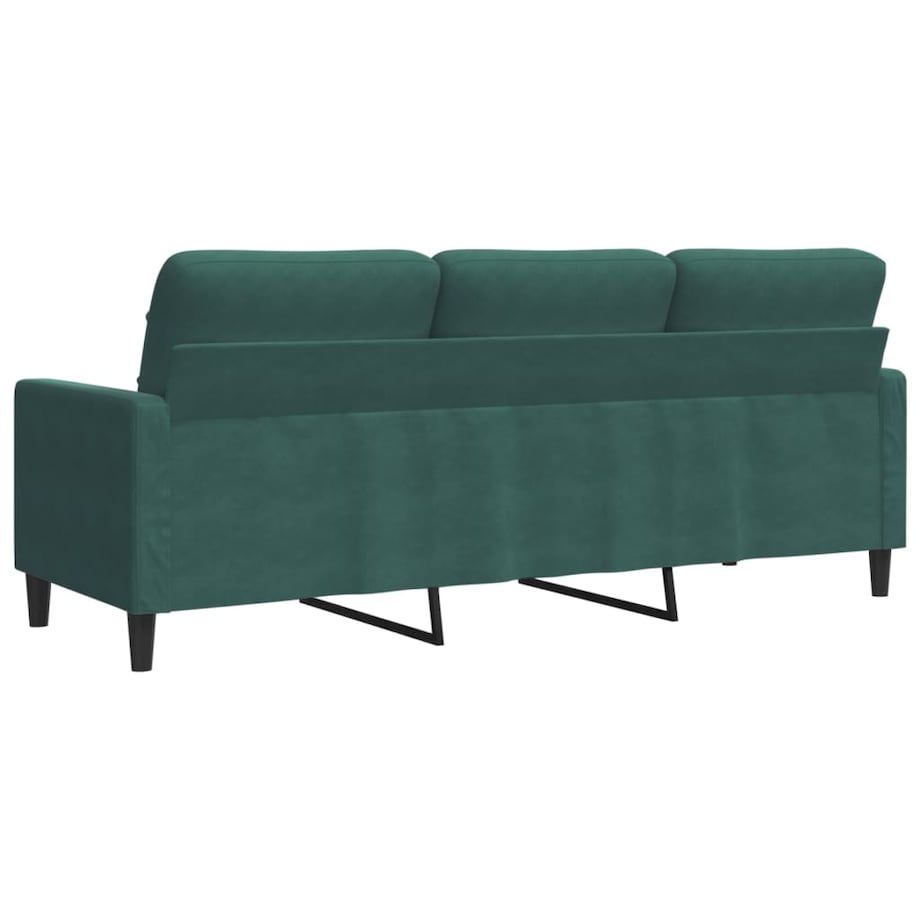 vidaXL Sofa 3-osobowa, ciemnozielony, 180 cm, obita aksamitem