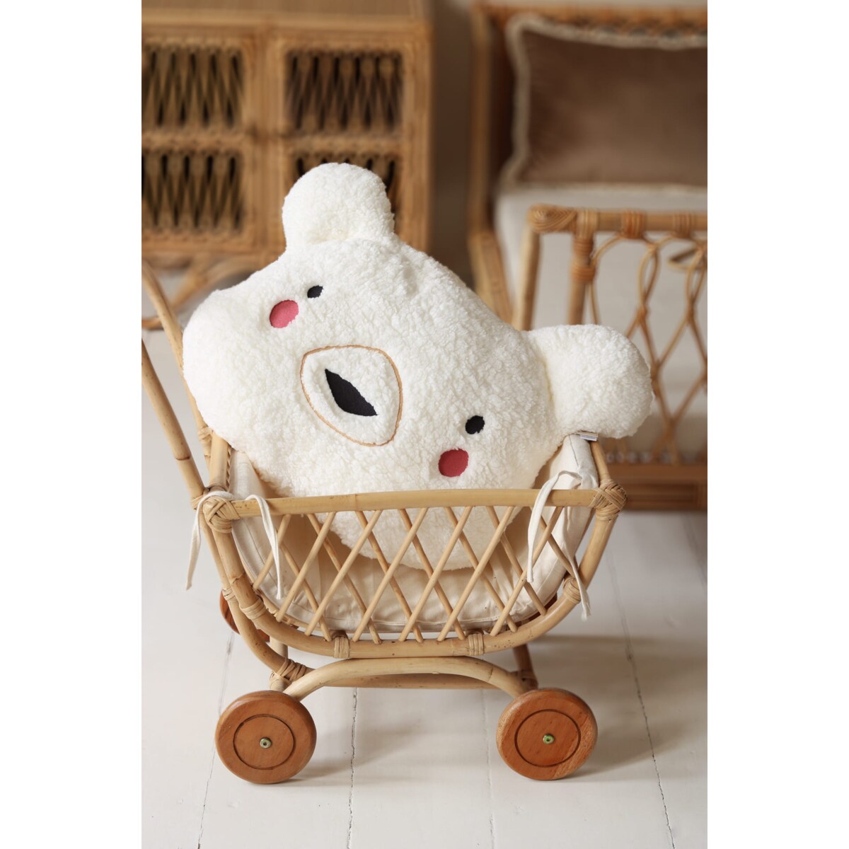 Poduszka dekoracyjna miś ecru