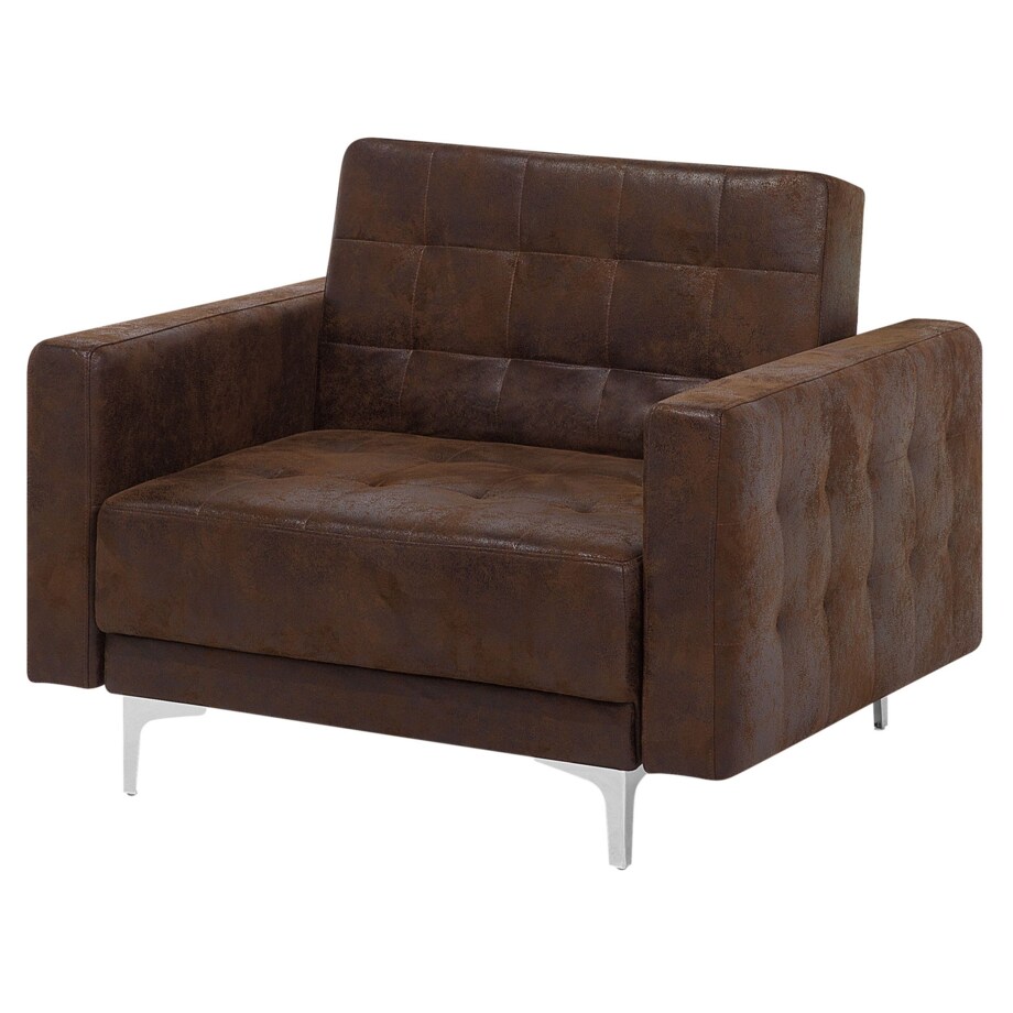 Zestaw wypoczynkowy 5-osobowy ekoskóra brązowy ABERDEEN