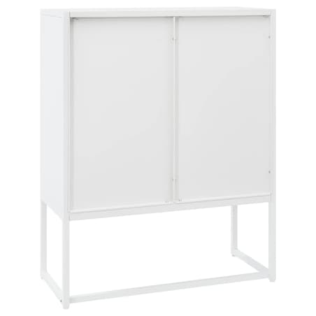 vidaXL Szafka, biała, 80x35x100 cm, stal