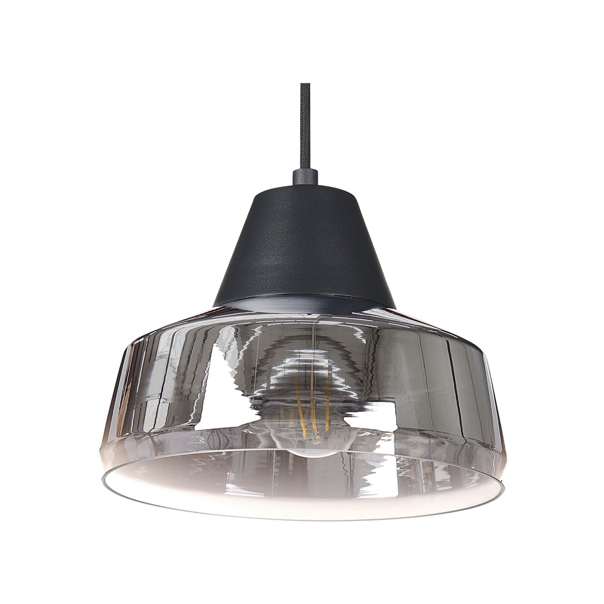 Lampa wisząca szklana czarno-srebrna TALPARO