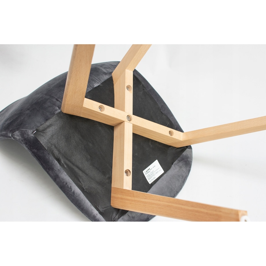 KRZESŁO skandynawskie TAPICEROWANE pikowane do kuchni salonu jadalni szare