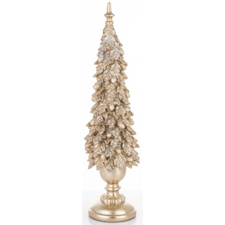 Dekoracja - choinka z dębowych liści 51x13x13 cm średnia