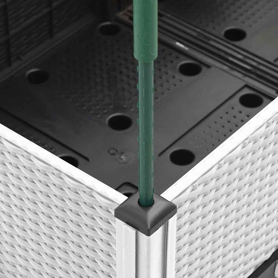 vidaXL Donica ogrodowa z kratką, biała, 160x120x142,5 cm, PP