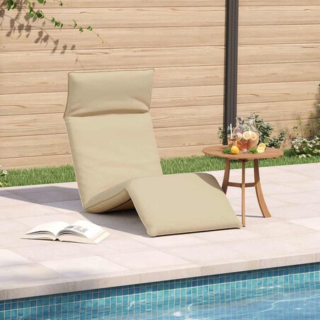 vidaXL Leżak składany beżowy 175x54x8,5 cm tkanina Oxford