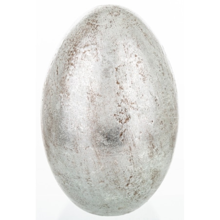 Dekoracja - srebrne jajko z ceramiki 27,5x17 cm MONNI