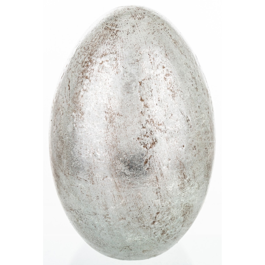Dekoracja - srebrne jajko z ceramiki 27,5x17 cm MONNI