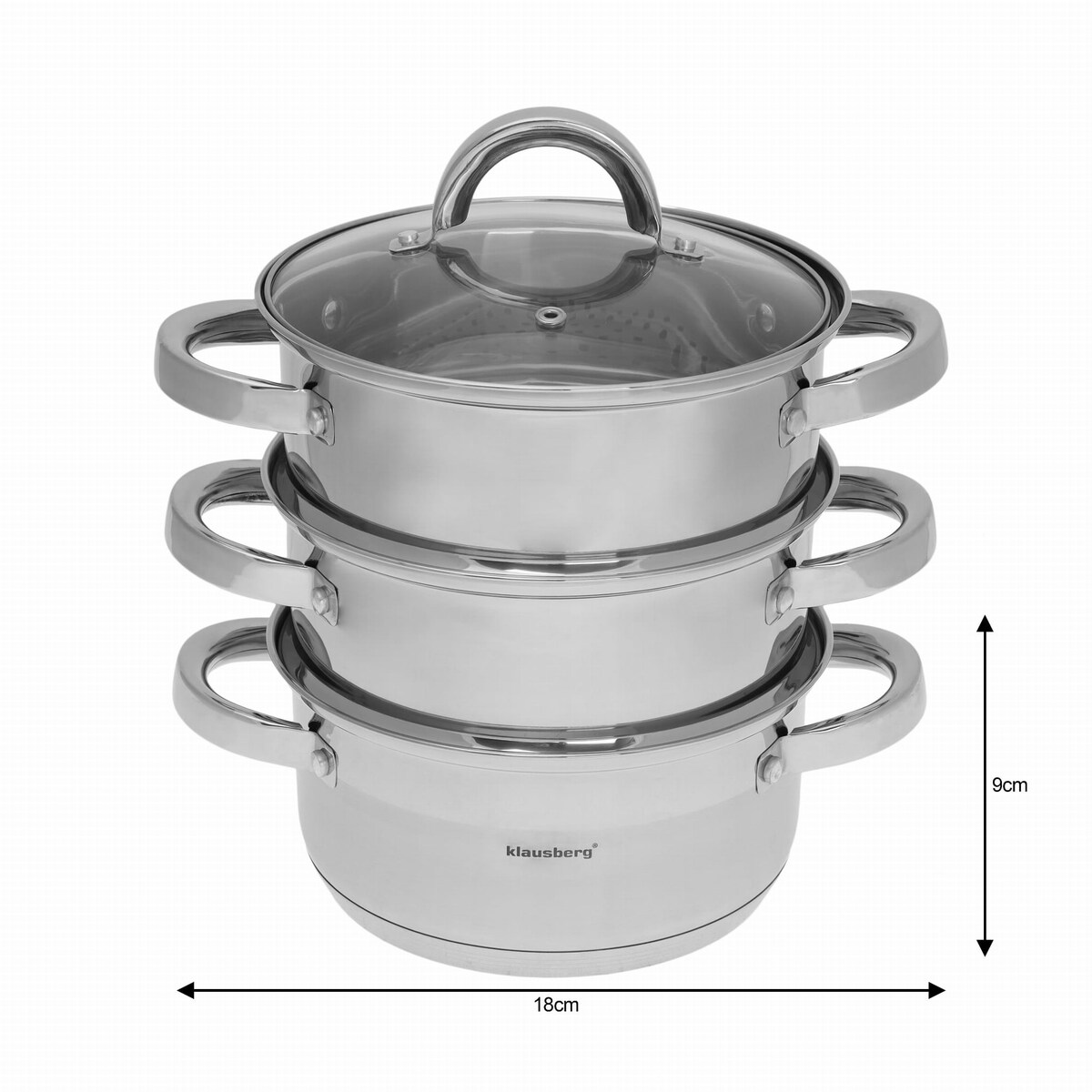 Zestaw garnków do gotowania na parze 18cm 4 ele garnki parowar KLAUSBERG