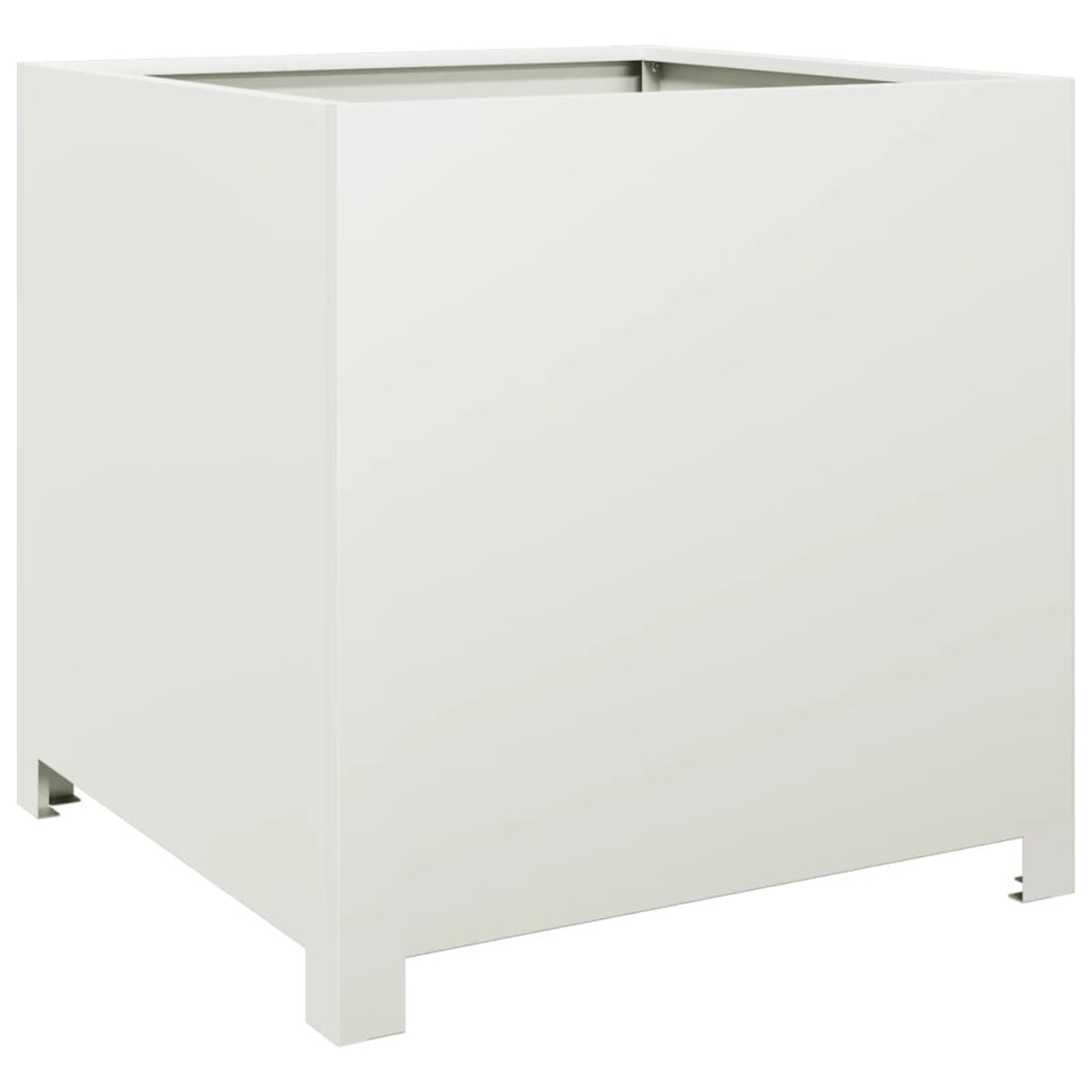 vidaXL Donica ogrodowa, biała, 50x50x50 cm, stalowa