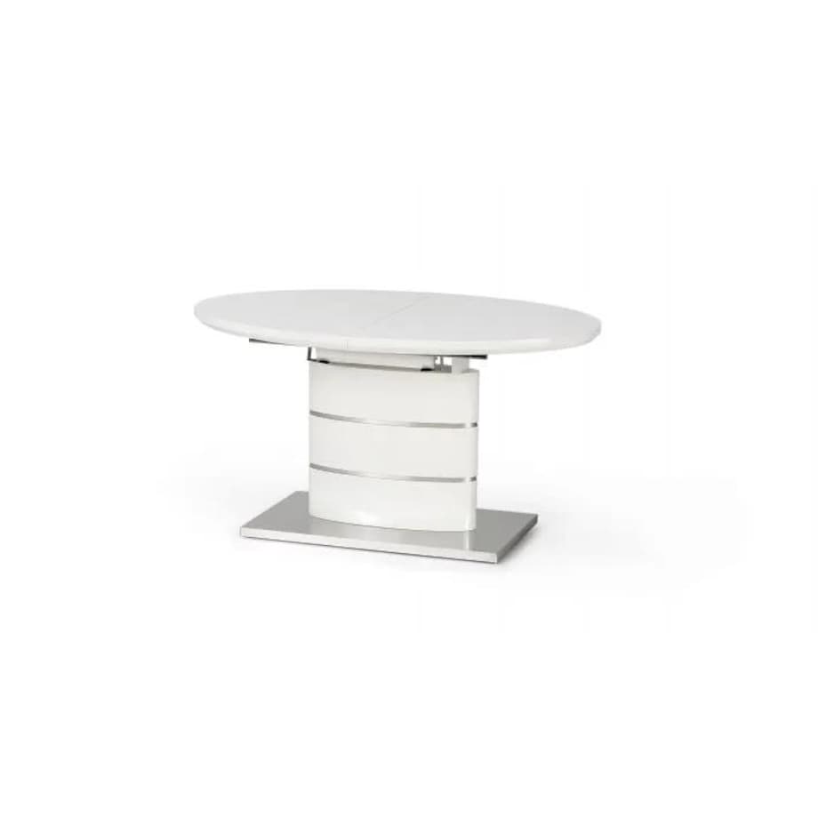 Stół ASPEN 140(180)x90 biały/srebrny rozkładany