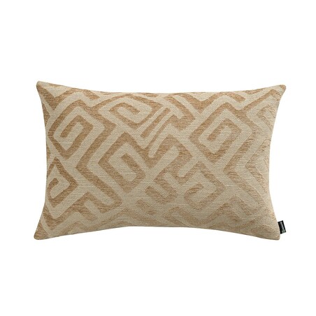 Poszewka Kinga na poduszkę prostokątną 47x28 kawowe wzory na beżowym tle
