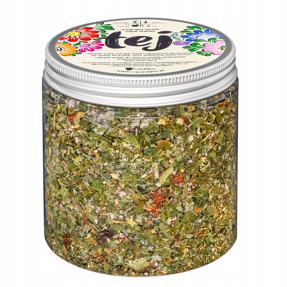 Herbata ziołowa TRADYCYJNY OPOLSKI TEJ 80g - sypana liściasta herbata PREMIUM na prezent upominek podarunek Cup&You