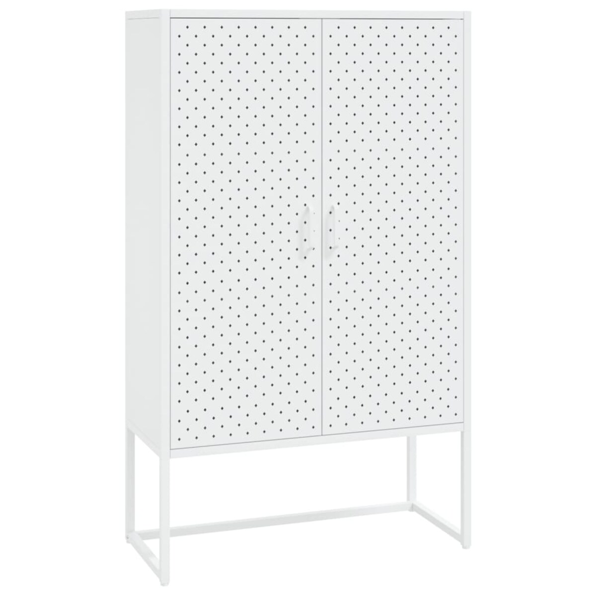 vidaXL Szafka, biała, 80x35x135 cm, stal