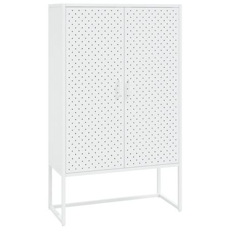 vidaXL Szafka, biała, 80x35x135 cm, stal