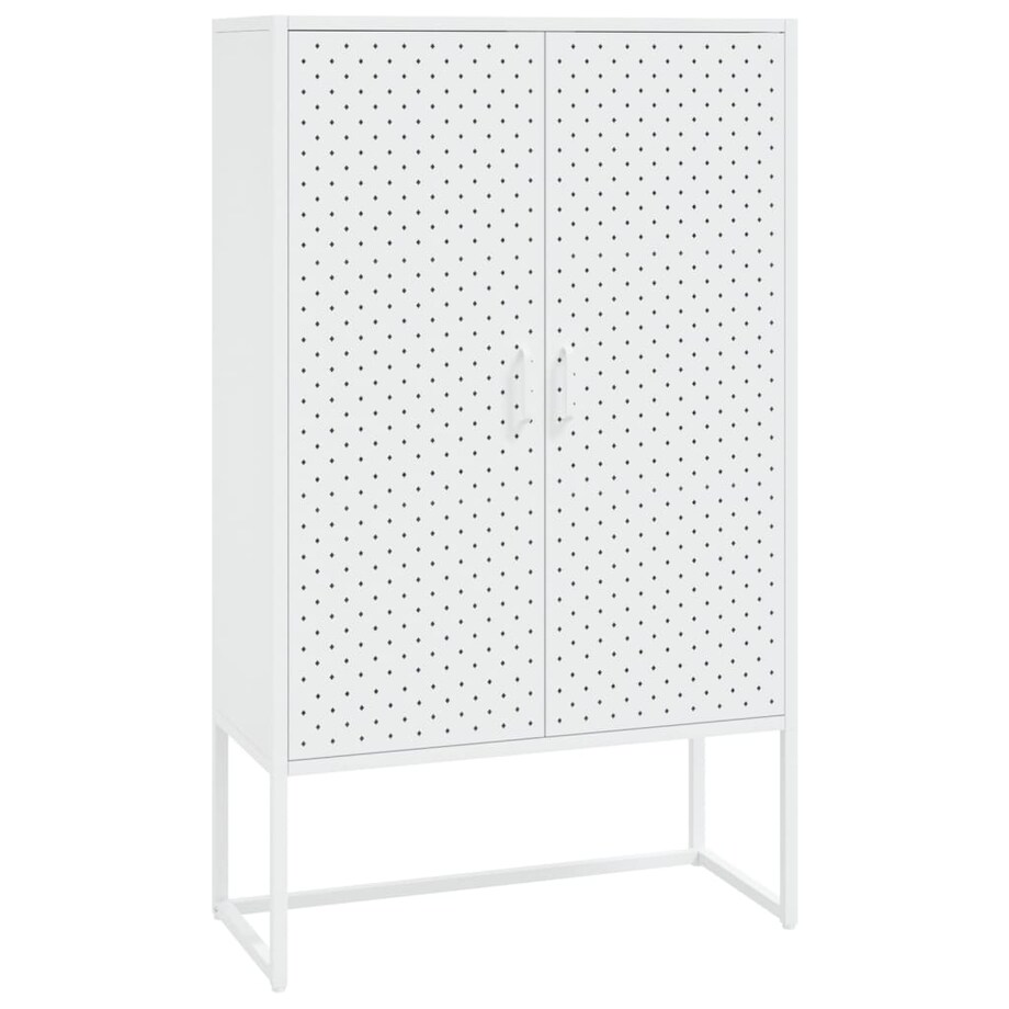 vidaXL Szafka, biała, 80x35x135 cm, stal
